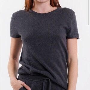 TSE for NEIMAN MARCUS | Recycled Cashmere Short Sleeve Tee in Grey | L